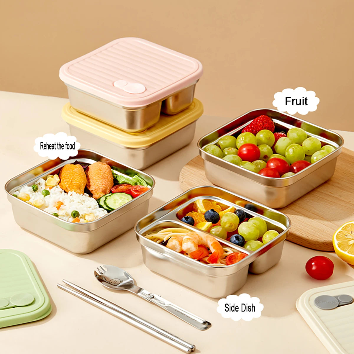 Stackable Leak-Proof Food Container for Meals, Fruits & Salads