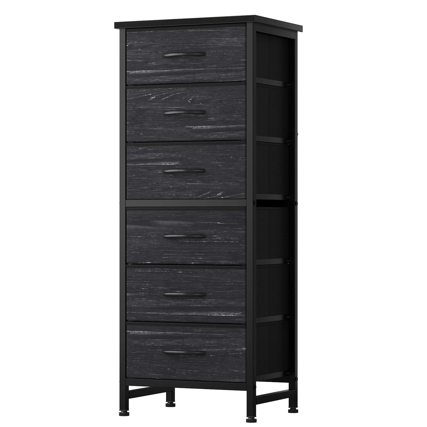 6-Drawer Fabric Dresser with Wood Top