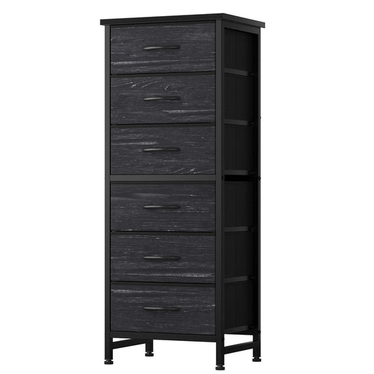 6-Drawer Fabric Dresser with Wood Top
