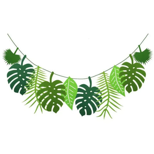 Tropical Turtle Leaf Banner Luau Party Garland