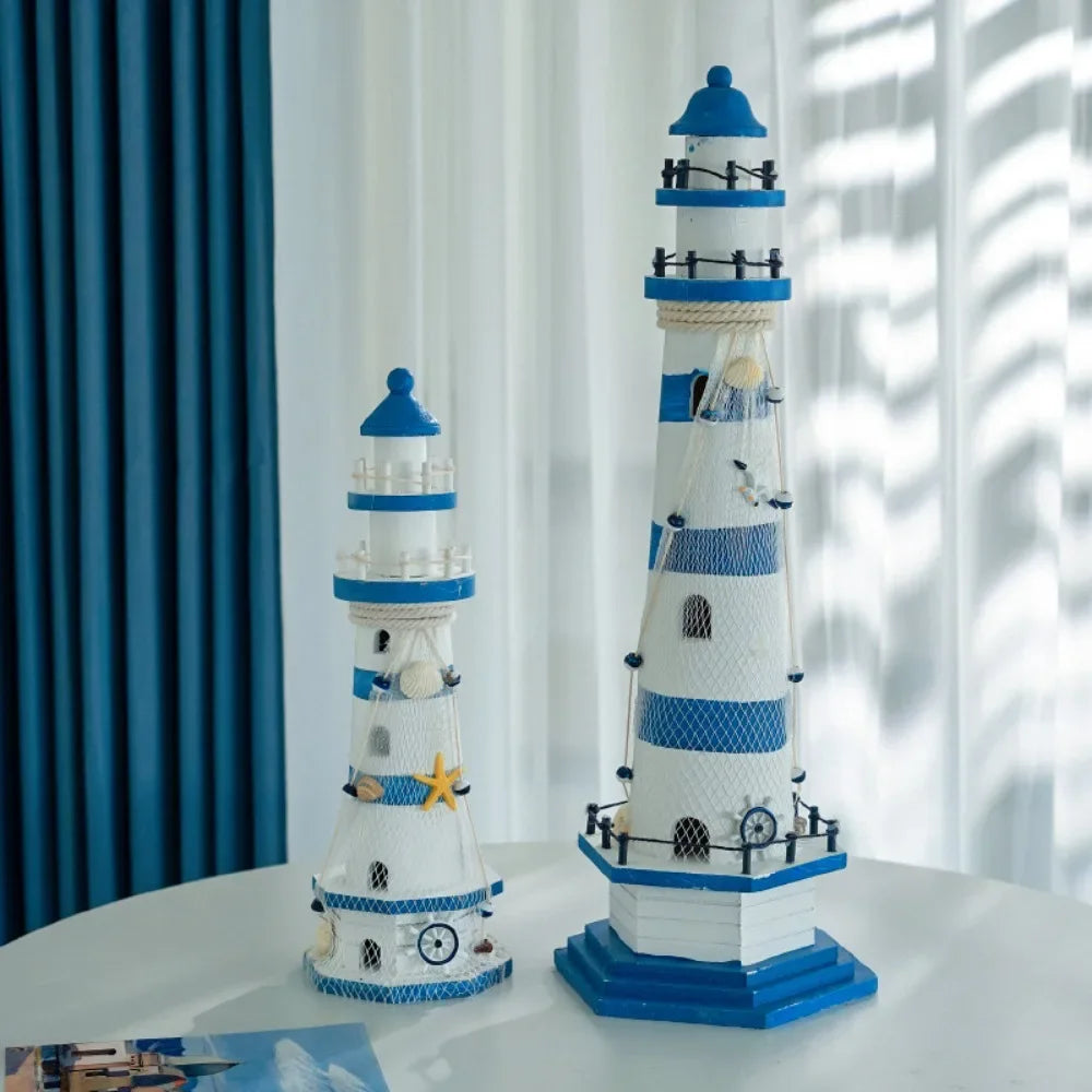 Mediterranean Wooden Lighthouse Decor
