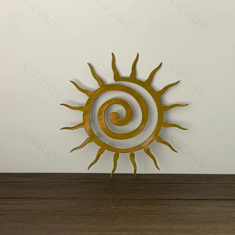 Antique Coiled Star Metal Wall Sculpture
