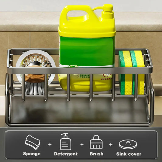 Carbon Steel Kitchen Sink Organizer with Drain Tray