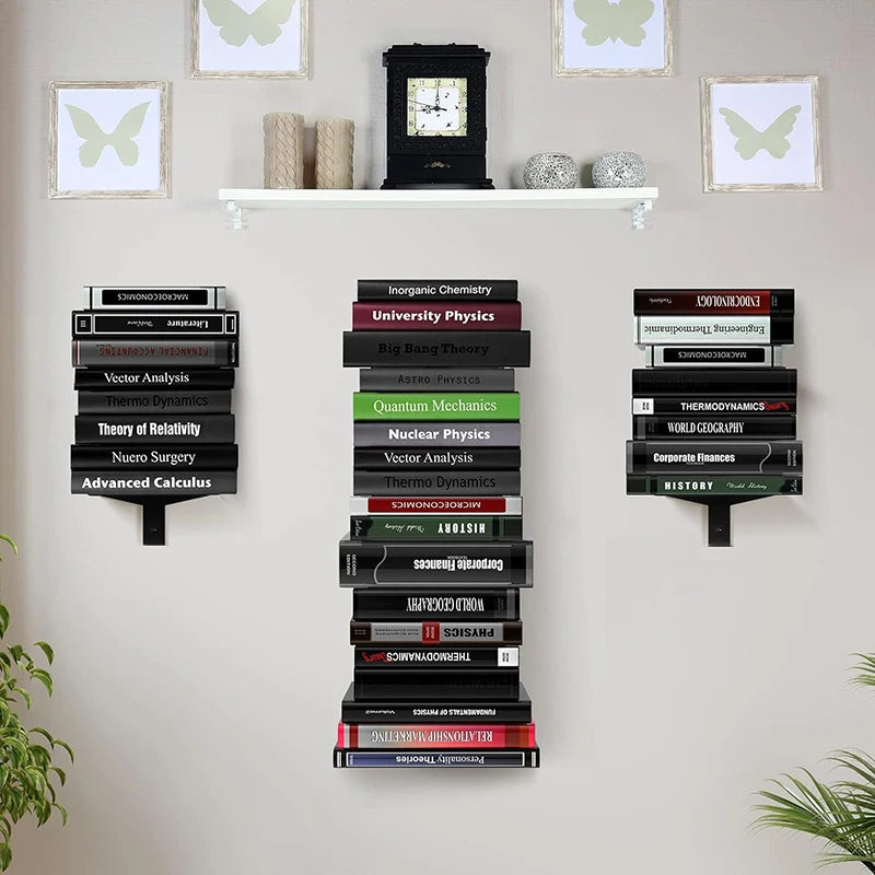 Modern Wall-Mounted Metal Bookshelf