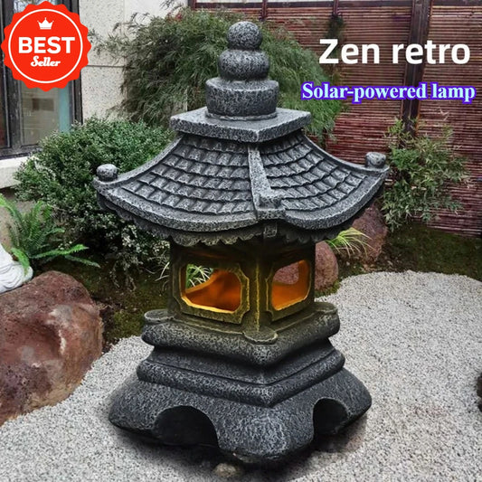 Solar Powered Garden Sculpture with LED Light