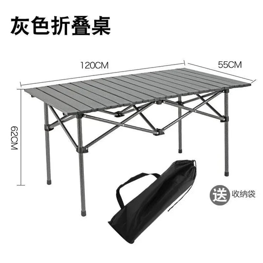Adjustable Folding Camping Table with Storage Pocket