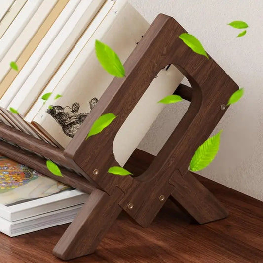 Portable Wooden Book & Magazine Organizer