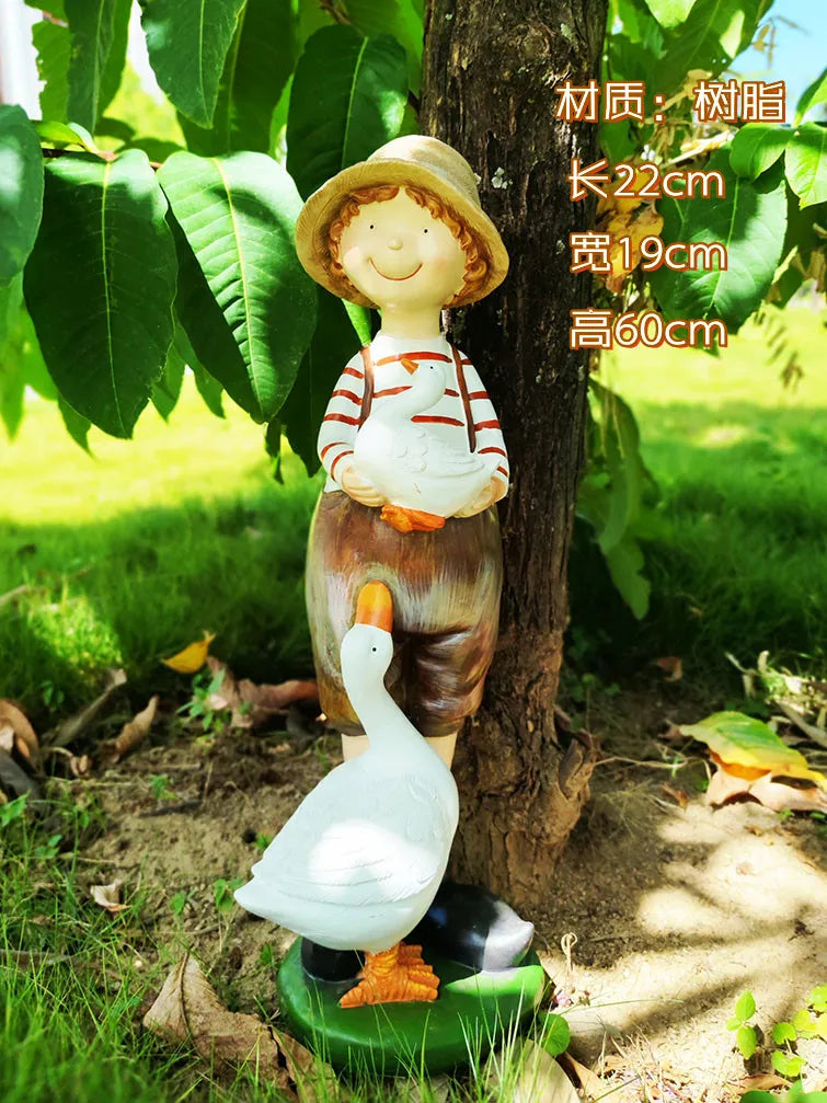 Rustic Resin Garden Statue