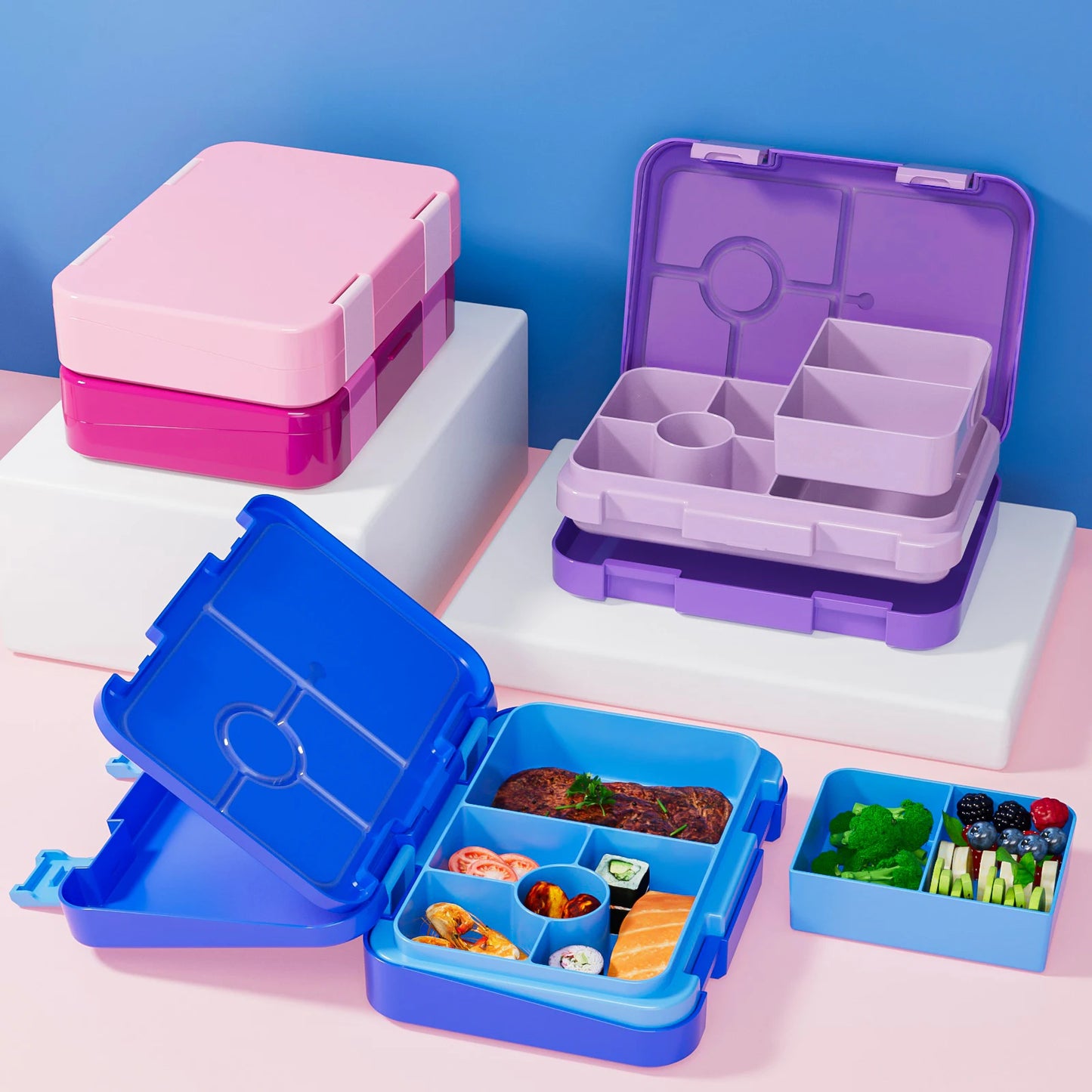 Kids Bento Lunch Box – Microwave Safe Leak-Proof Food Container for School, Travel & Snacks