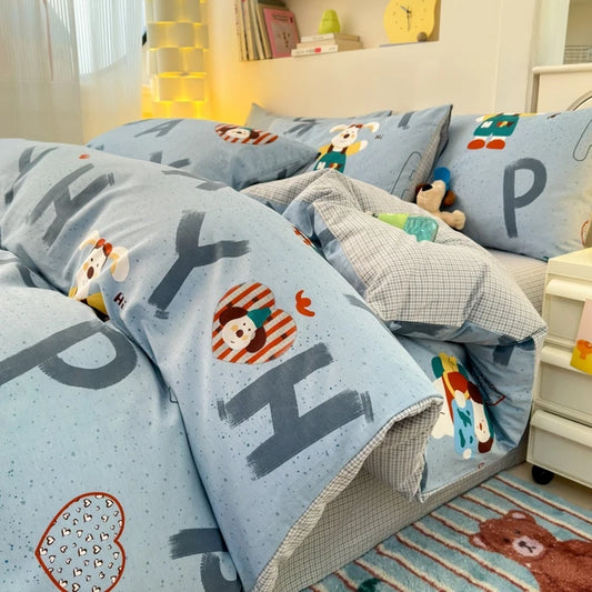 100% Cotton Cartoon Duvet Cover Set