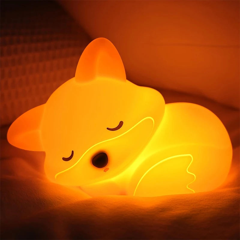 Cute Fox Silicone Night Light Lamp