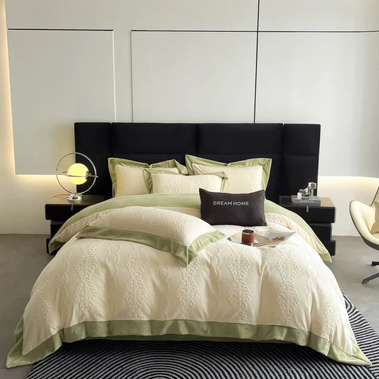 Luxury Carved Velvet Jacquard Duvet Cover Set