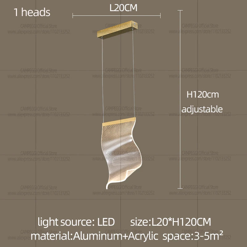 Modern LED Spiral Chandelier