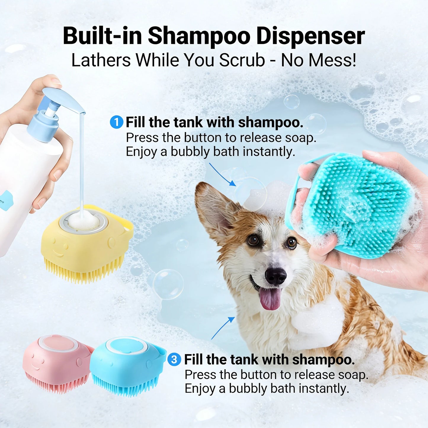2-in-1 Pet Bath Massage Brush