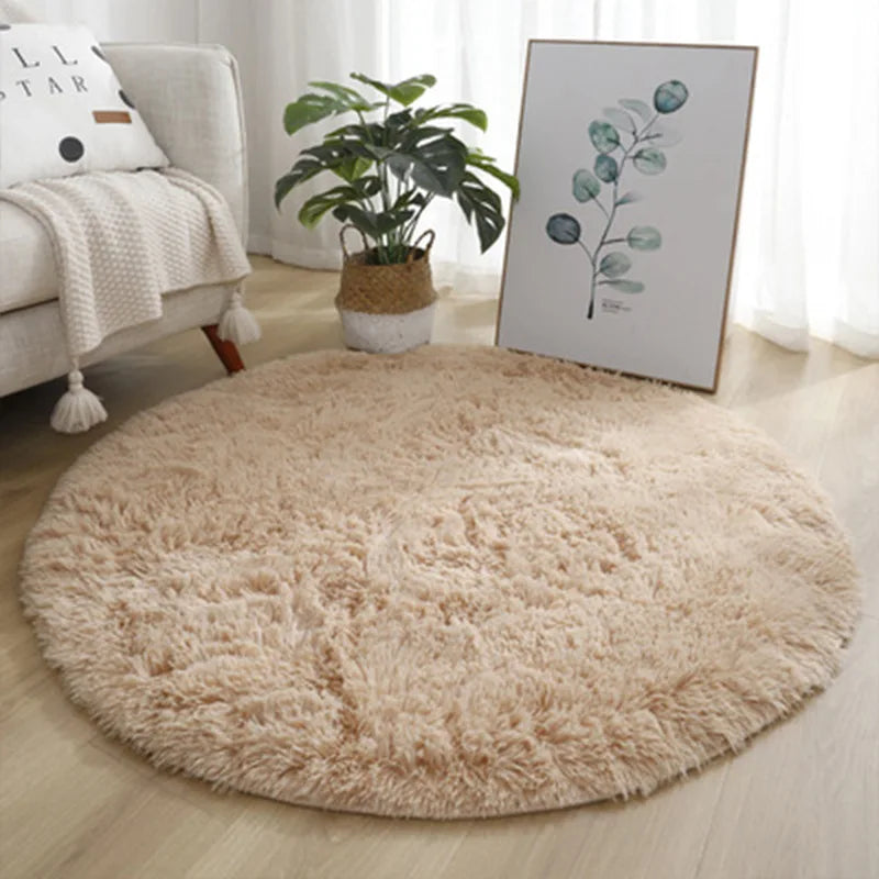 Super Soft Round Shaggy Non-Slip Rug