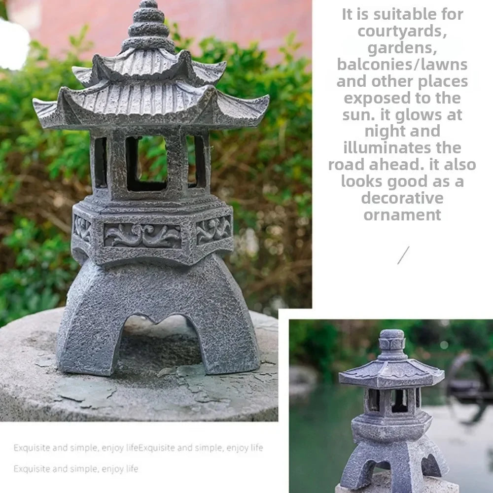 Solar Powered Garden Sculpture with LED Light