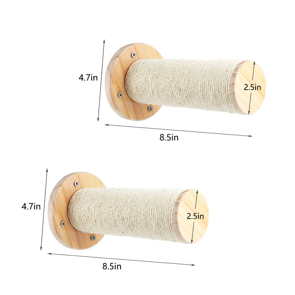 Wall Mounted Cat Climbing Shelf & Scratcher