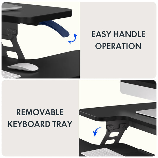 Standing Office Desk Converter, Black, 40 Inch