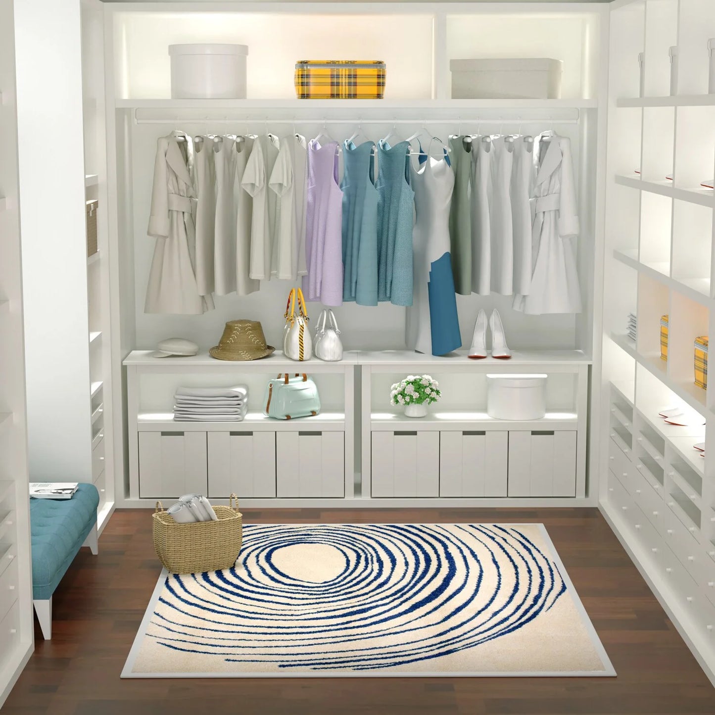 Kids Toy Storage, Cubes Storage Bins with 3 Drawers, White Toy Box with Shelves and Wheels