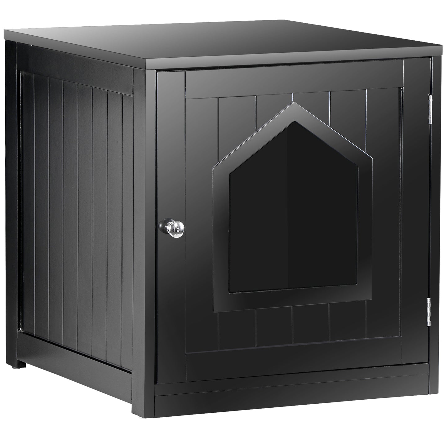 Wooden Cat Litter Box Enclosure Cat House Indoor Pet House Furniture Black