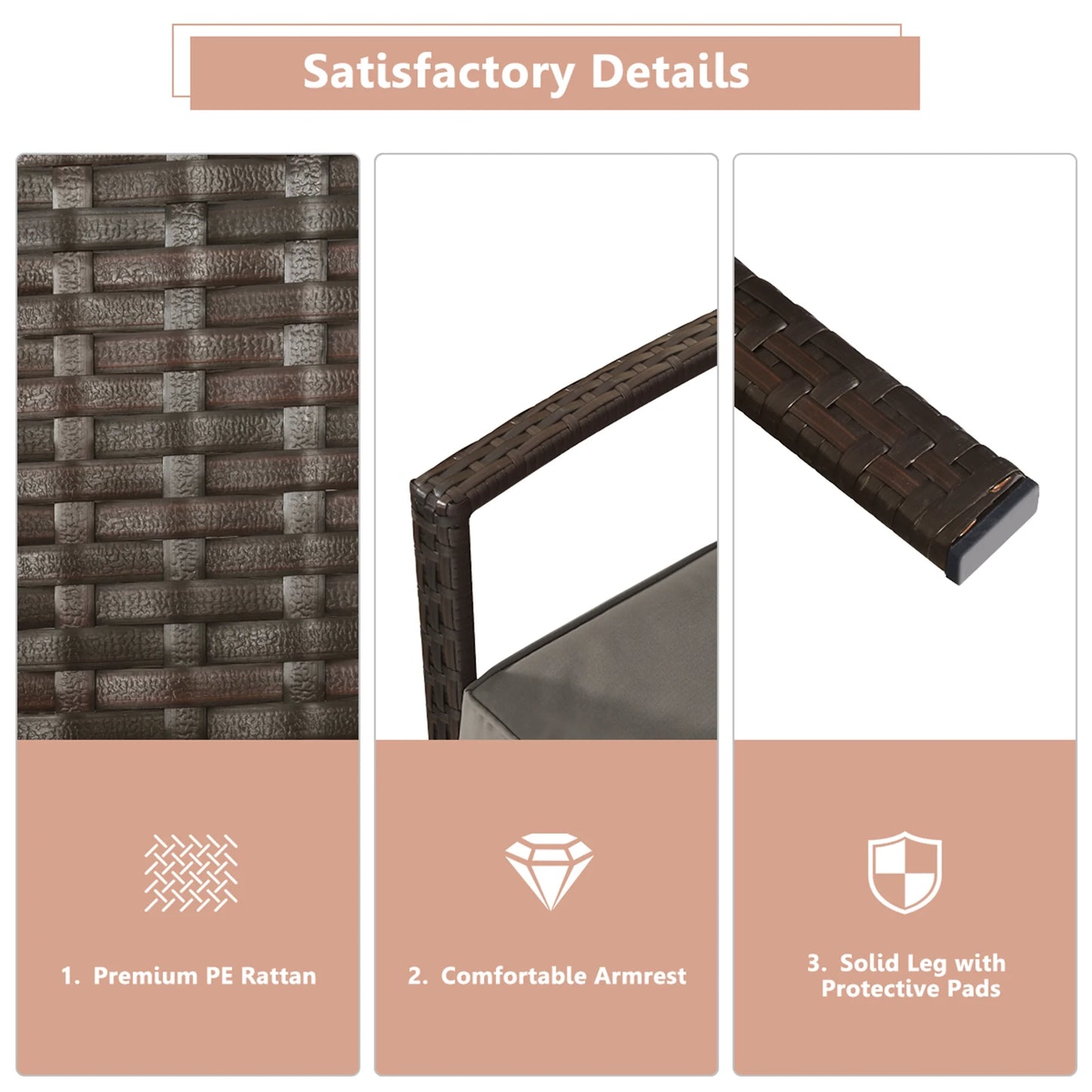 8PCS Rattan Patio Conversation Set Outdoor Furniture Set Garden W/ Cushion