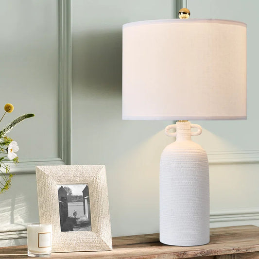 24'' White Ceramic Table Lamp (Set of 2)