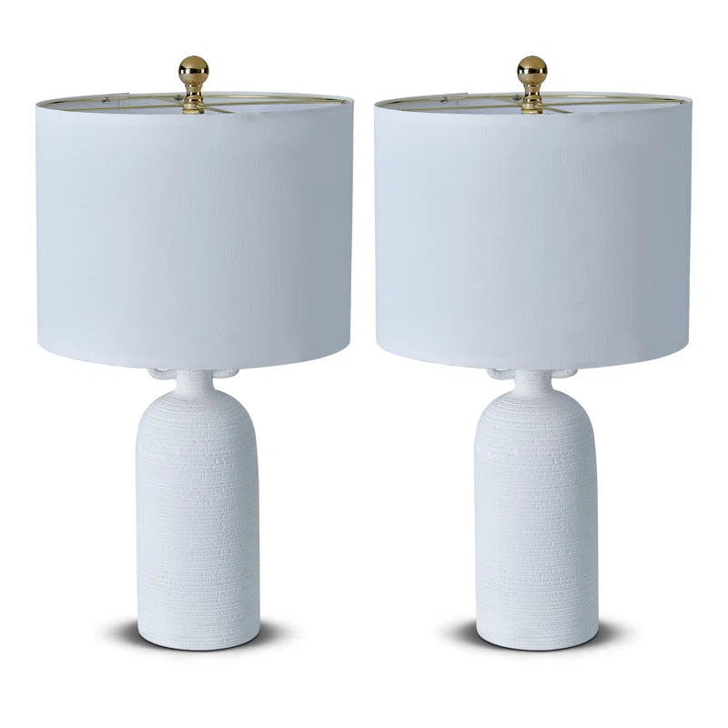 24'' White Ceramic Table Lamp (Set of 2)