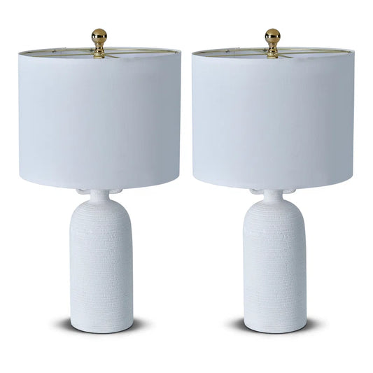 24'' White Ceramic Table Lamp (Set of 2)