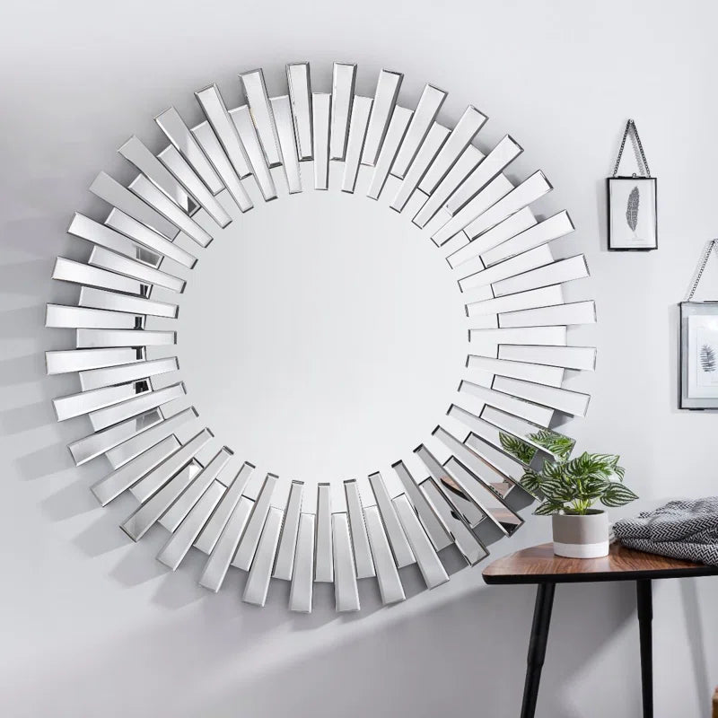 Norwalk Modern & Contemporary round Bevelled Wall Mirror