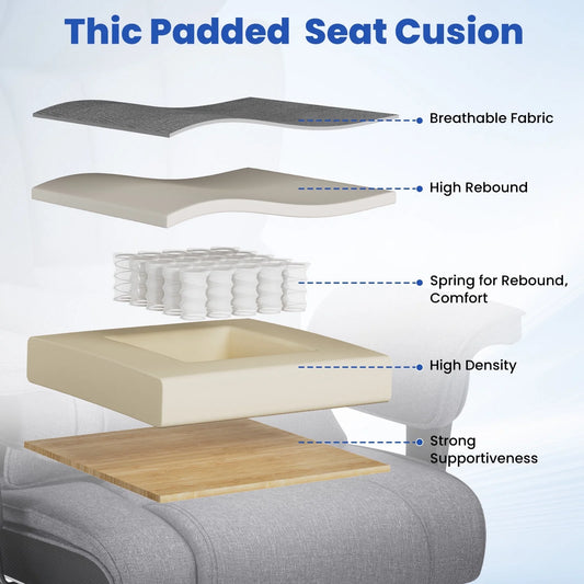 Big and Tall Fabric Office Chair 450Lbs, Executive Desk Chair with Massage Ergonomic Computer Chair with Footrest Reclining Desk Office Chair with Lumbar Support for Home Office