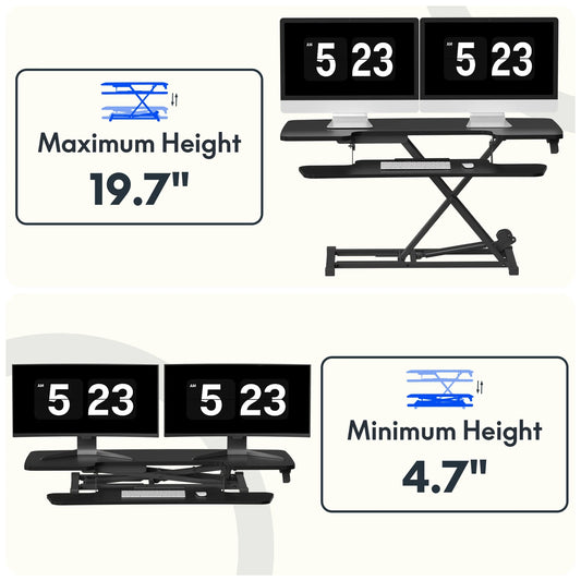 Standing Office Desk Converter, Black, 40 Inch