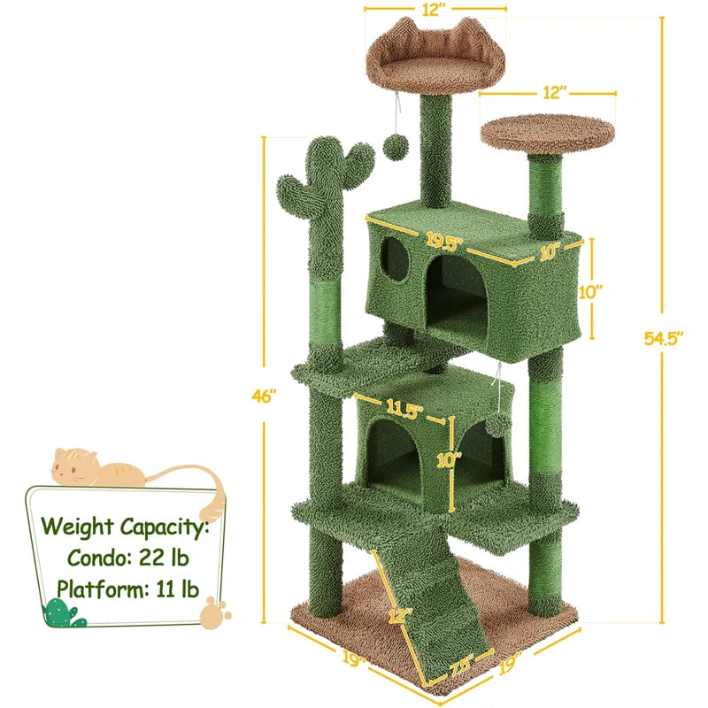 Cleobury 53'' Height Cat Cactus Tree Condo Kitten Tree Tower