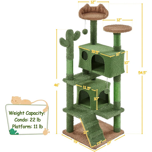 Cleobury 53'' Height Cat Cactus Tree Condo Kitten Tree Tower