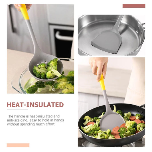 1 Set of Kitchen Utensil Set Utensils Set Kitchen Gadgets Kitchen Utensils Silicone Cooking Utensil Set