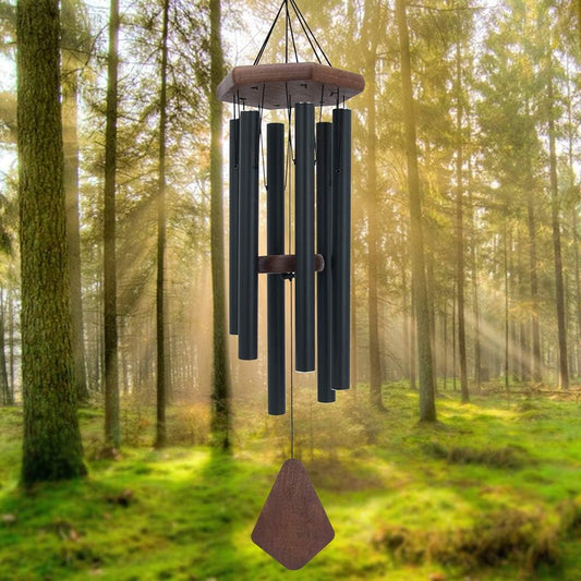 28-Inch 6-Tube Wind Chimes for Outdoor Garden & Patio Decor