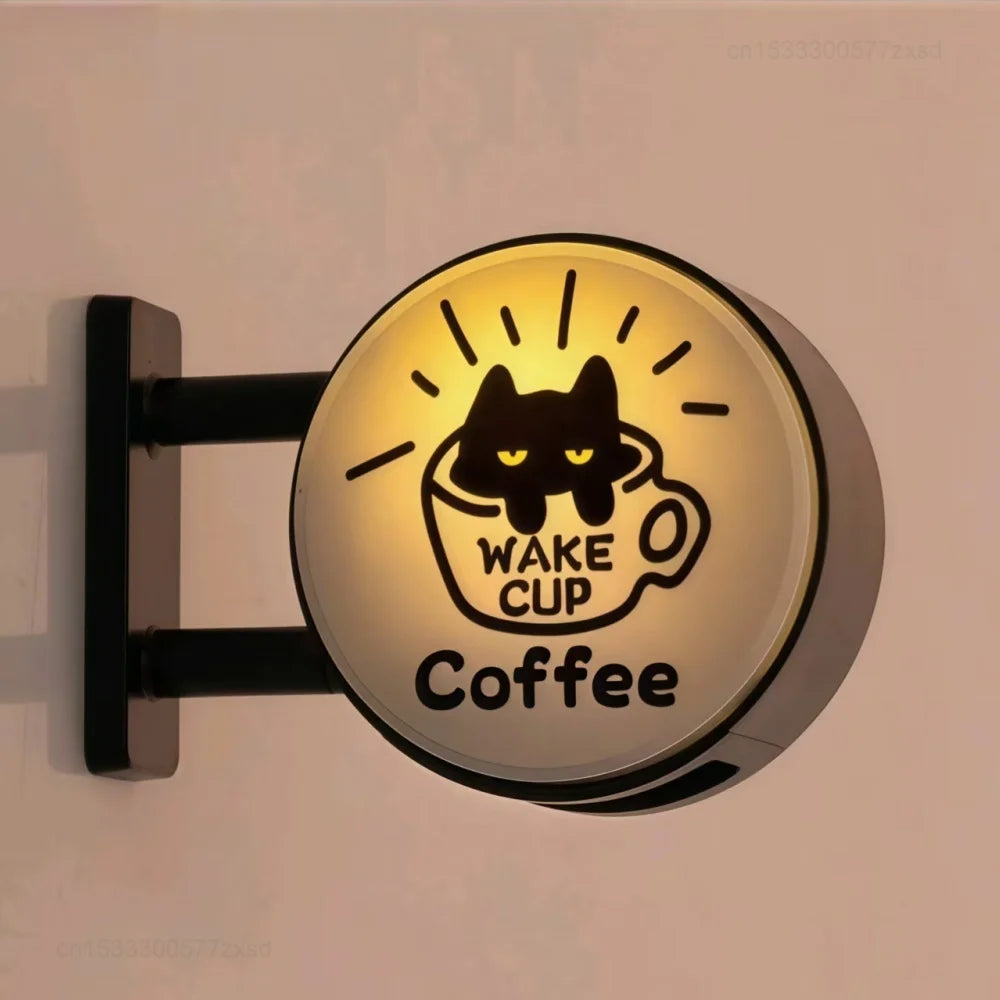LED Coffee Bar Fridge Magnet Light Sign (Pegboard Decor)