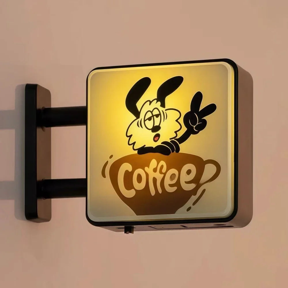LED Coffee Bar Fridge Magnet Light Sign (Pegboard Decor)