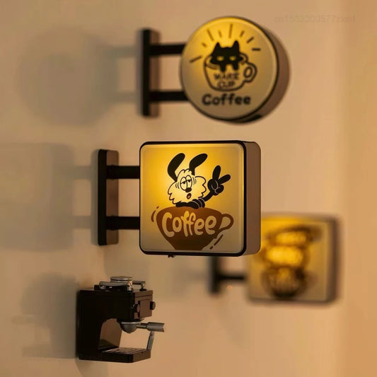 LED Coffee Bar Fridge Magnet Light Sign (Pegboard Decor)