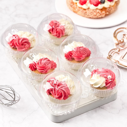 10pcs Clear Disposable Cupcake & Dessert Packaging Boxes with Lid