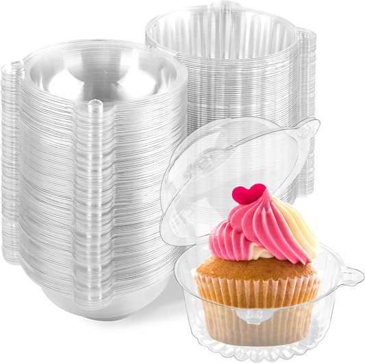 10pcs Clear Disposable Cupcake & Dessert Packaging Boxes with Lid