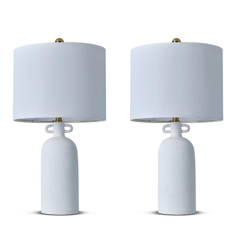 24'' White Ceramic Table Lamp (Set of 2)