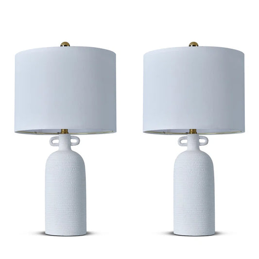 24'' White Ceramic Table Lamp (Set of 2)