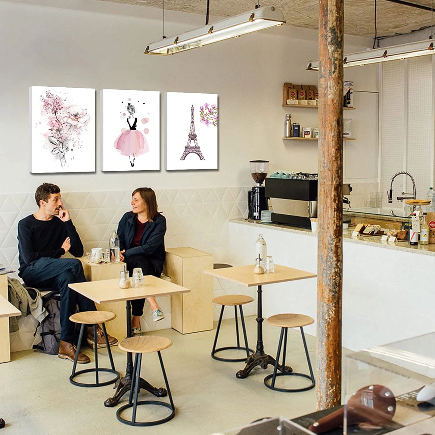 Girls Pink Cute Bedroom Decor for Teen Girls Kids Pink Wall Decor Canvas Wall Art Paintings Prints Framed Artwork Room Decor for Girls