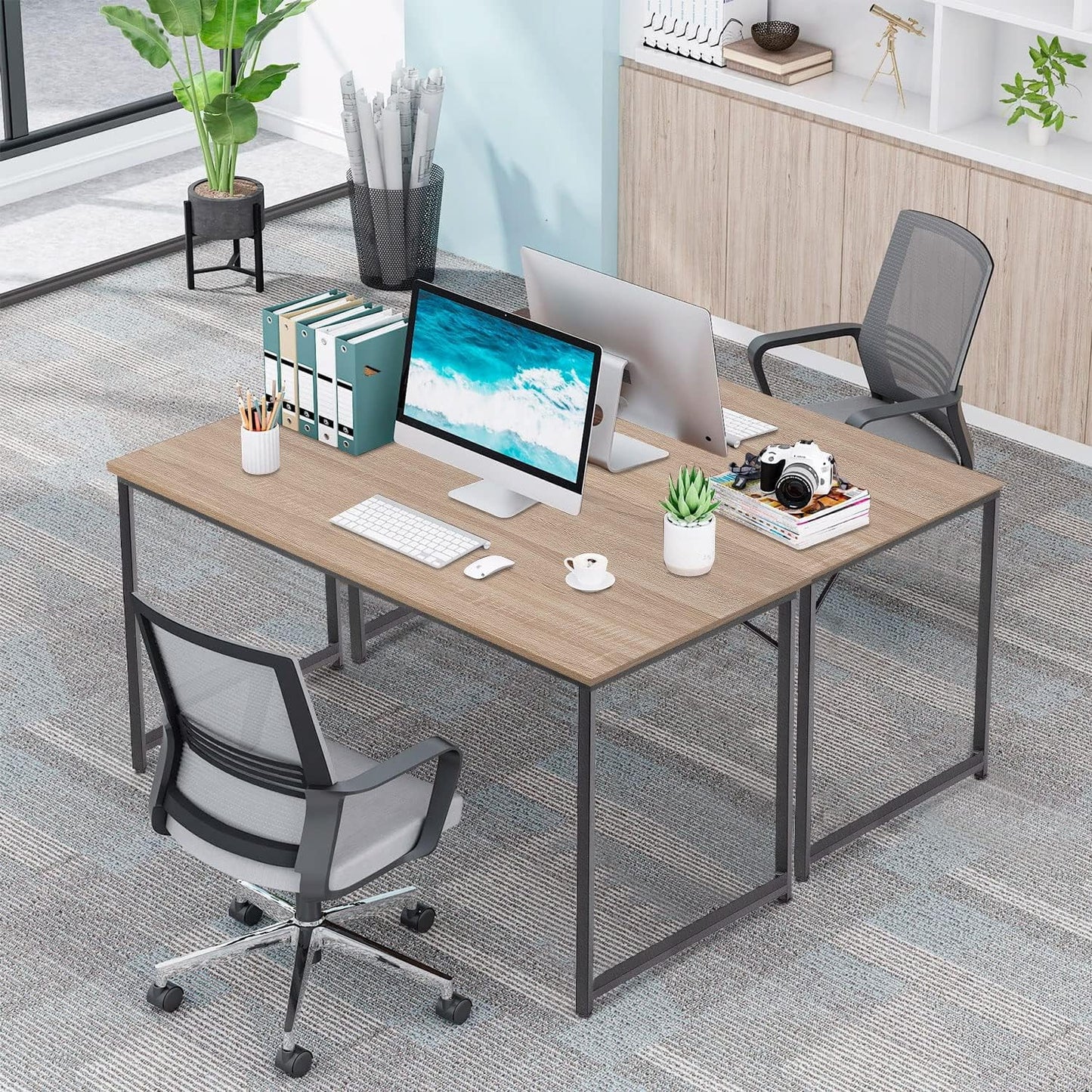 39 Inch Computer Desk,Sturdy Laptop Table for Home Office for Adults, Nature