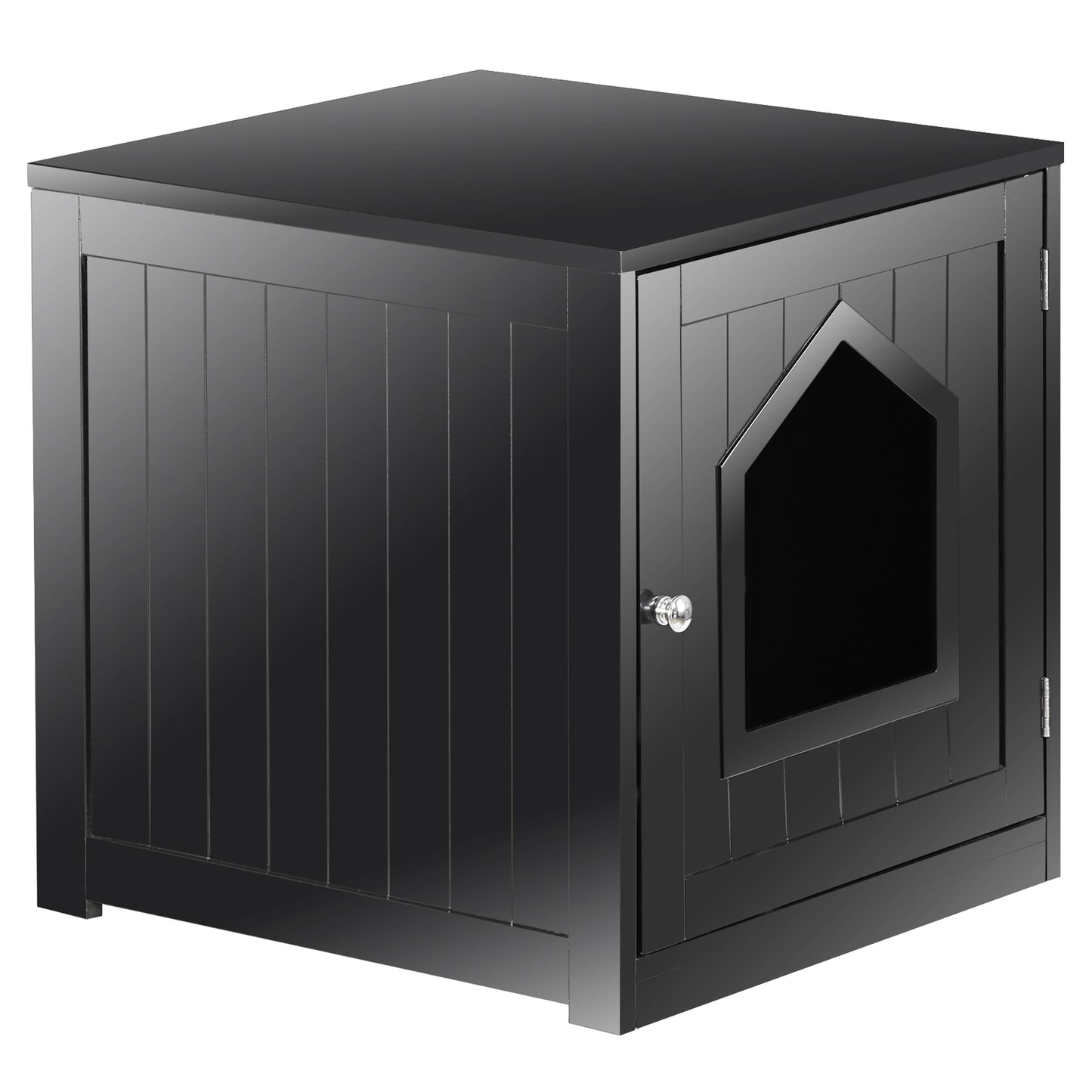 Wooden Cat Litter Box Enclosure Cat House Indoor Pet House Furniture Black