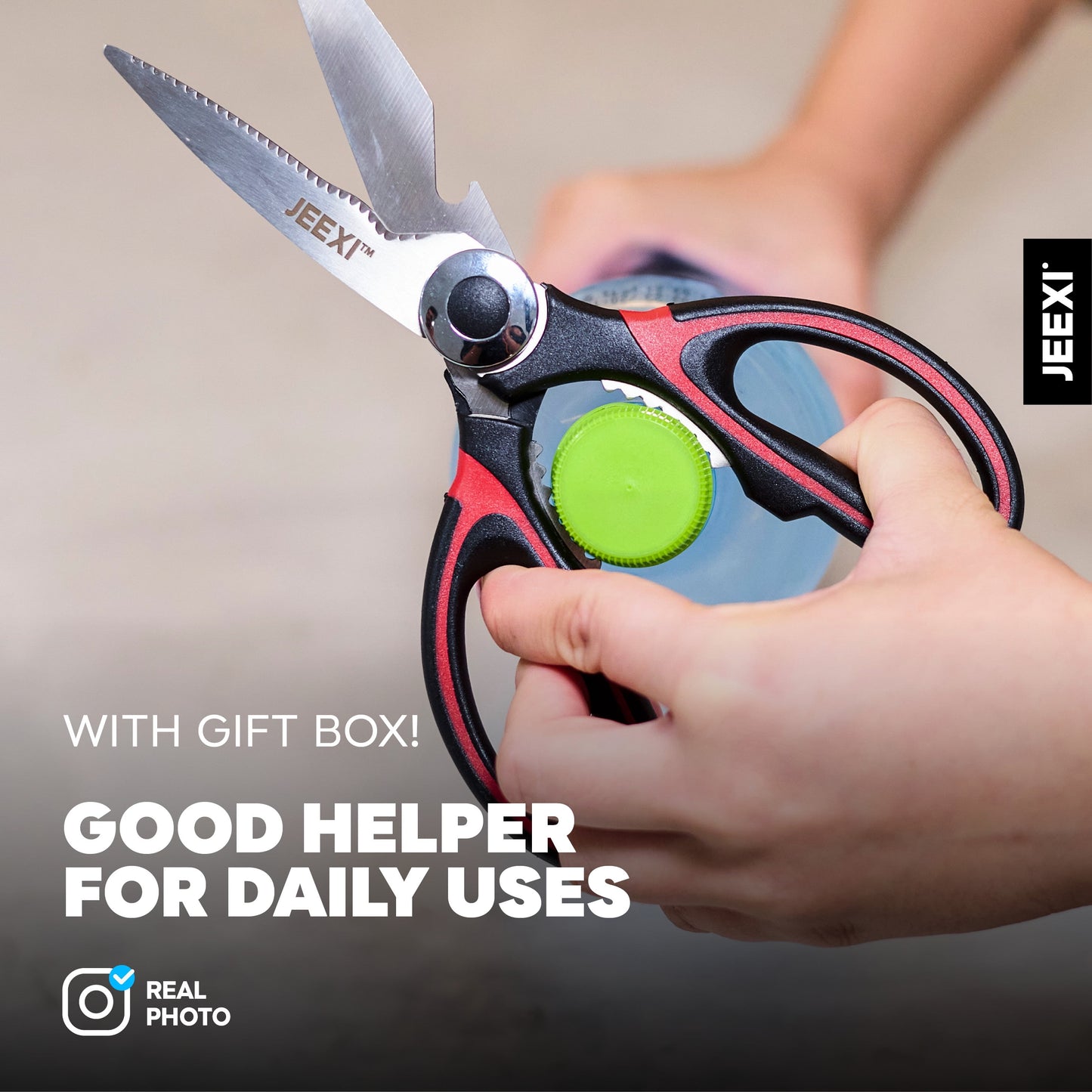 3 Pack Kitchen Scissors, Ultra-Sharp Premium Stainless Steel Heavy Duty Kitchen Shears & Multi Purpose Poultry Shears for Chicken, Poultry, Fish, Meat, Vegetables, Herbs, Bottle Opener, Nuts Cracker