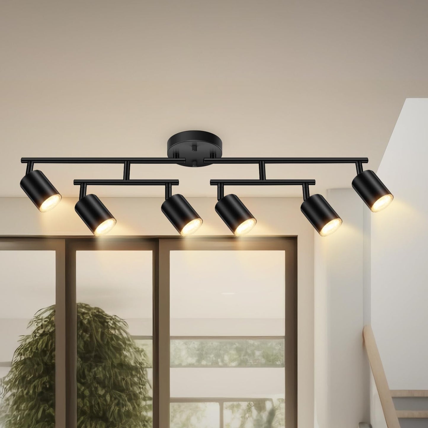 Black Track Lighting Kitchen, 6 Light Track Lighting Fixtures Ceiling Kit, 6 ...