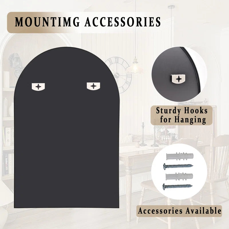 Rasto Aluminum Framed Arched Wall Mounted Bathroom Vanity Mirror