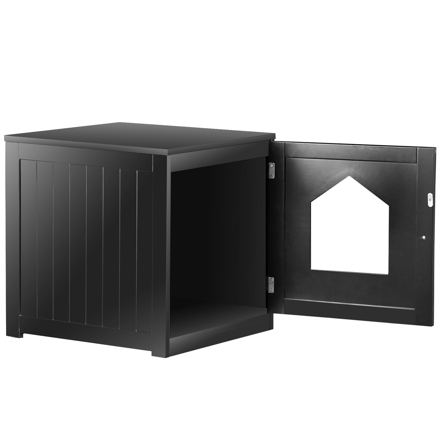 Wooden Cat Litter Box Enclosure Cat House Indoor Pet House Furniture Black