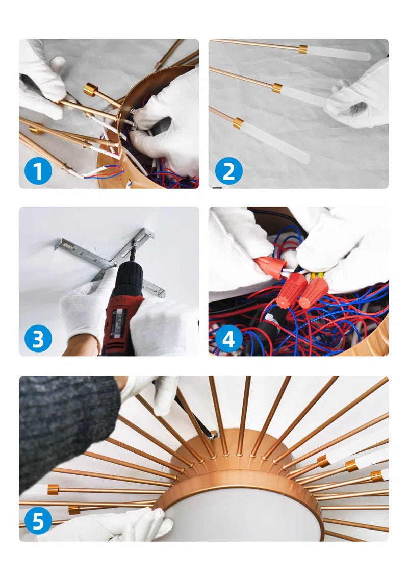 Hanranhanmodern LED Ceiling Light,42-Light Heads Flower Shape Ceiling Lights,Living Room Light Fixtures